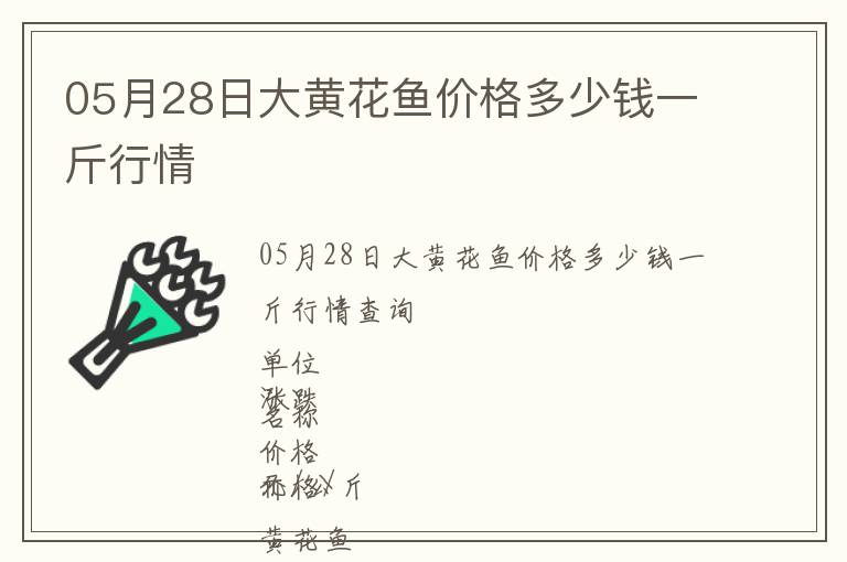 05月28日大黃花魚價格多少錢一斤行情
