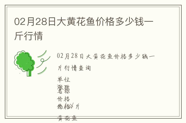02月28日大黃花魚價格多少錢一斤行情
