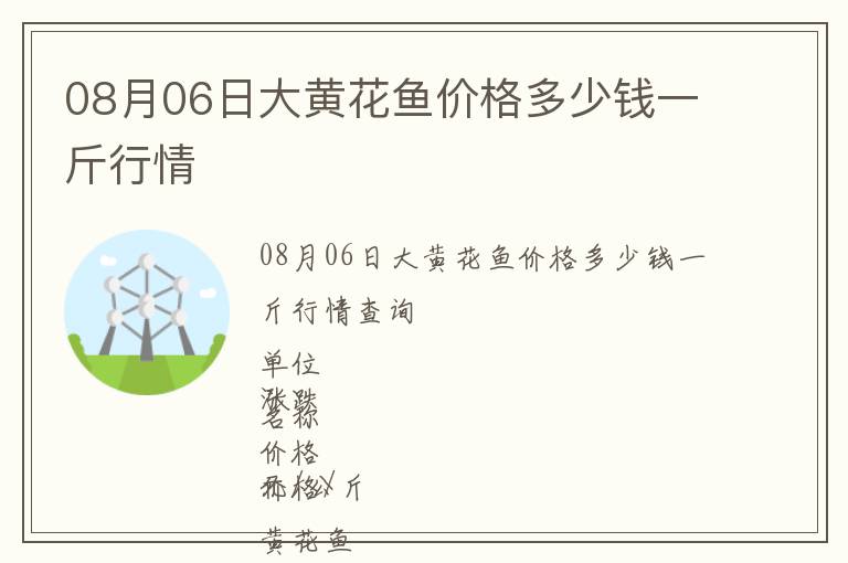 08月06日大黃花魚價格多少錢一斤行情