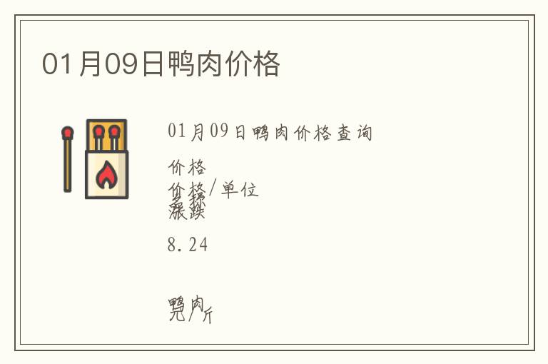01月09日鴨肉價格