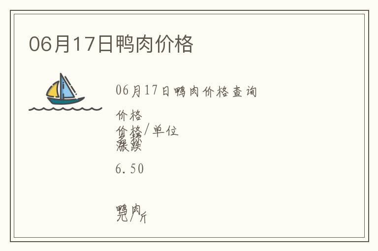 06月17日鴨肉價格