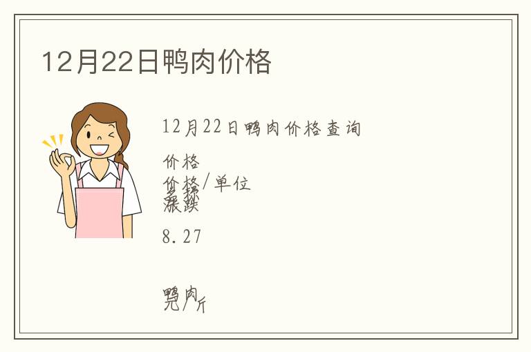 12月22日鴨肉價(jià)格