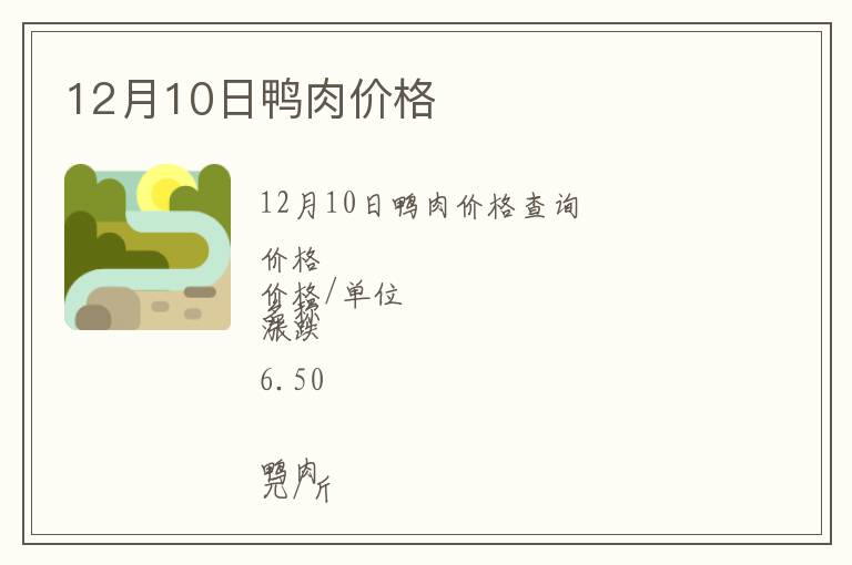 12月10日鴨肉價格