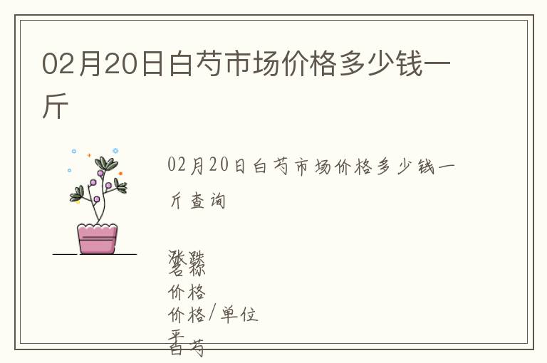 02月20日白芍市場(chǎng)價(jià)格多少錢(qián)一斤