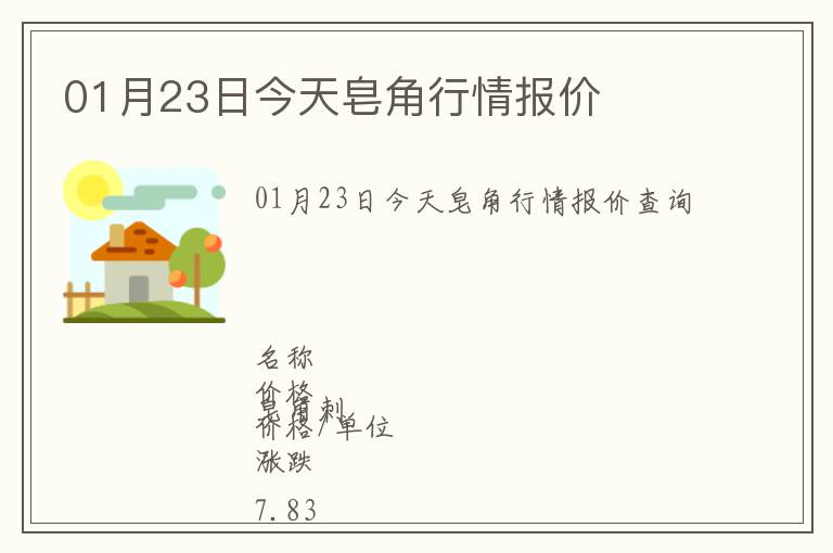 01月23日今天皂角行情報價