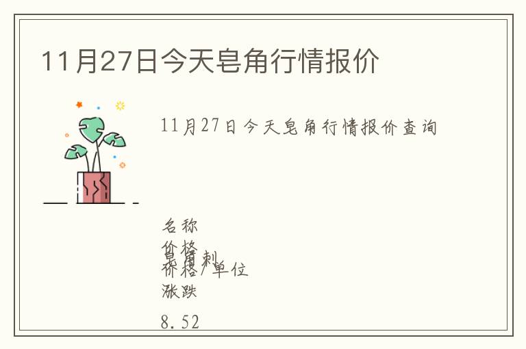 11月27日今天皂角行情報價