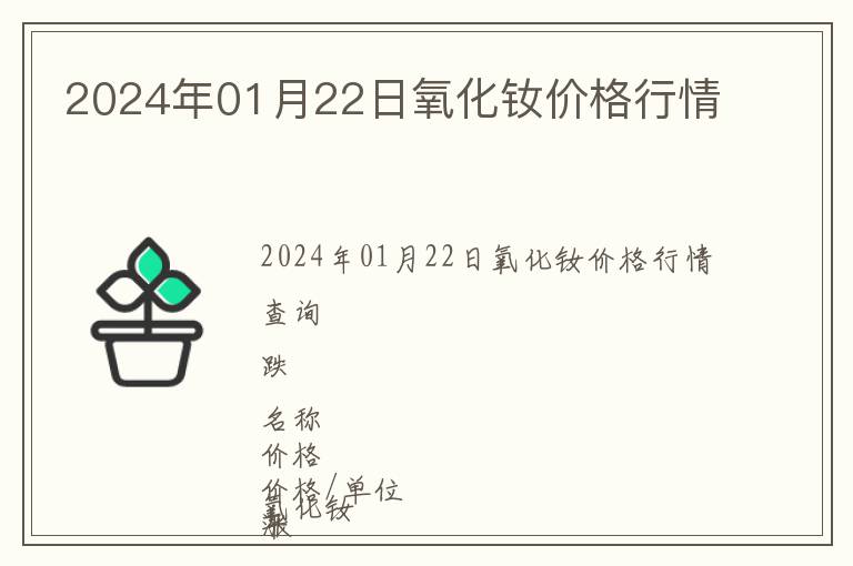 2024年01月22日氧化釹價(jià)格行情
