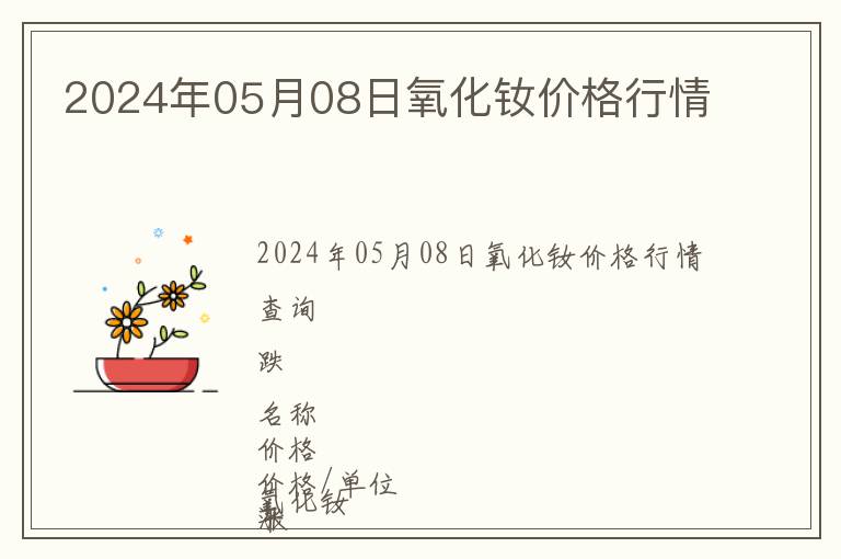 2024年05月08日氧化釹價(jià)格行情