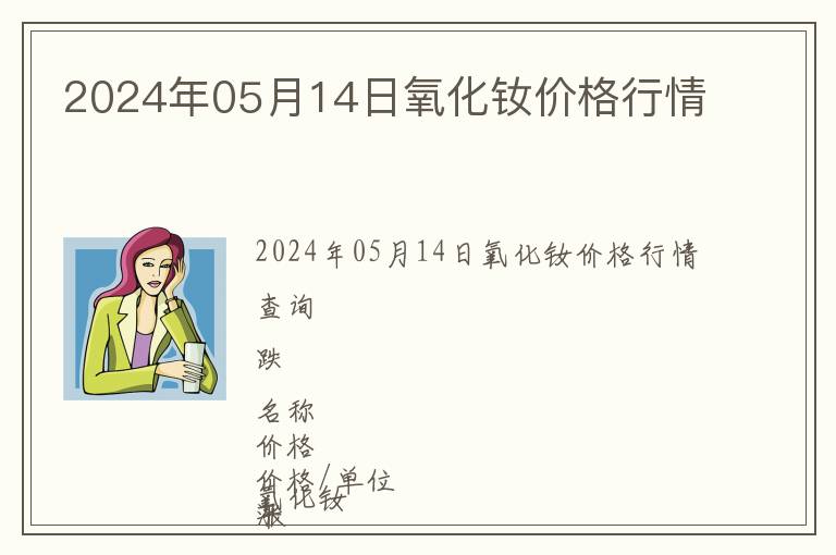 2024年05月14日氧化釹價格行情