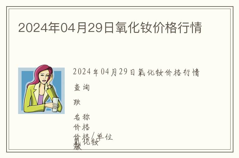 2024年04月29日氧化釹價(jià)格行情